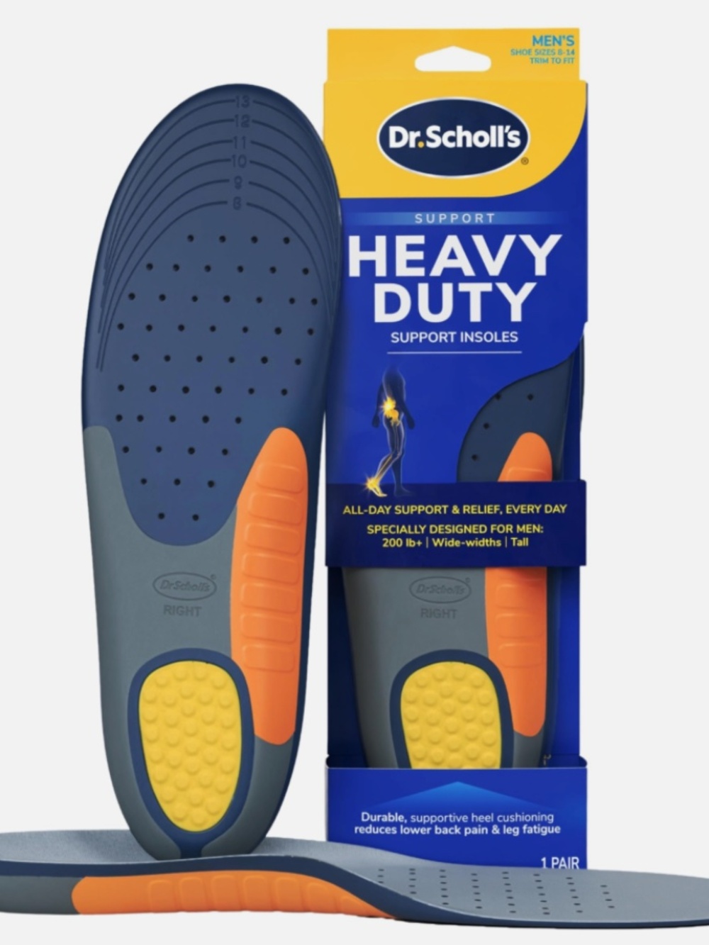 Dr Scholl's Heavy Duty Support Insoles For Men Extra Cushioning Relief
